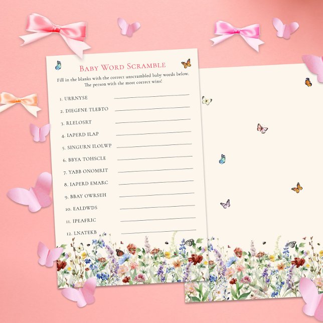 Baby Word Scramble Game | Flora und Schmetterlinge (Von Creator hochgeladen)