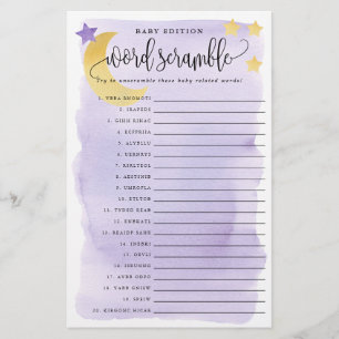 Baby Word Scramble Game Paper Cards Lila Flyer