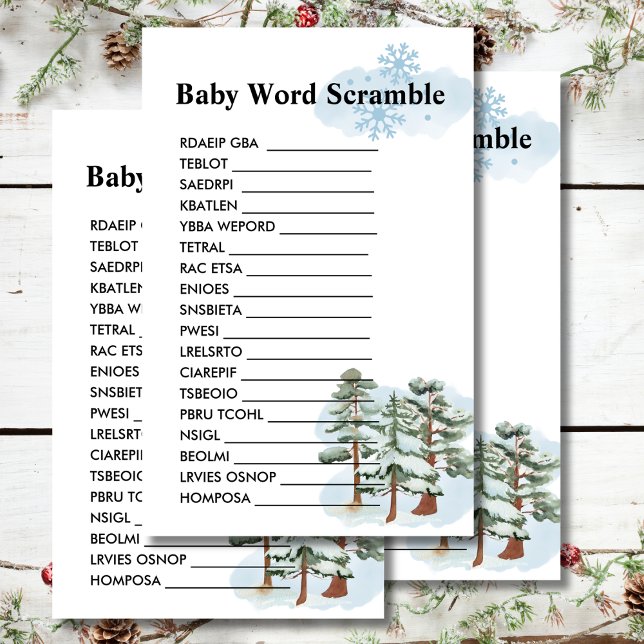 Baby Word Scramble Game Winter Snowflake (Von Creator hochgeladen)