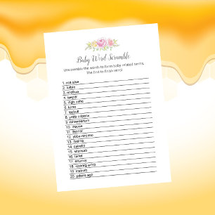 Baby Word Scramble Girl Teddy Bear Card Programm