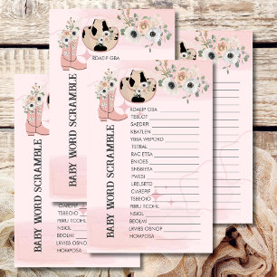 Baby Word Scramble Sättel up Western Cowgirl Thema