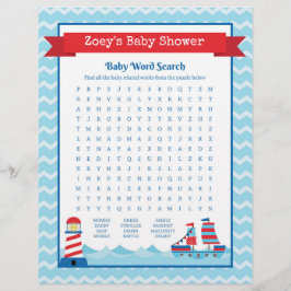 Baby Word Search Nautical Theme Kinderdusche