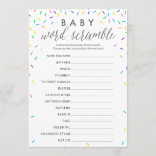Baby-Wort-Jagd-Duschen-Spiel-Karte - besprüht Programm