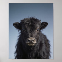 Baby-Yak-Porträt – Süße Tier-Wandkunst für das Kin