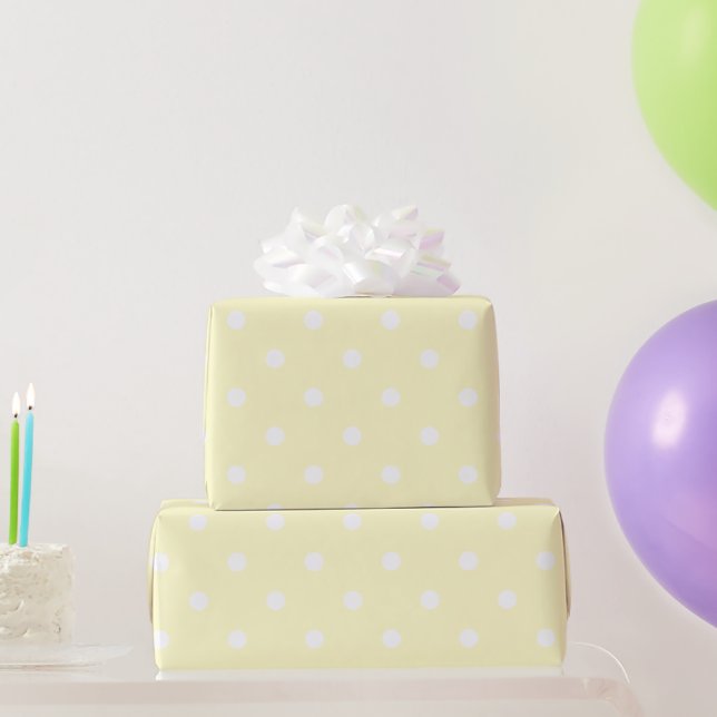 Baby Yellow Polka Dots Geschenkpapier (Partygeschenke)