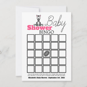 Baby Zebra, Baby Shower Bingo