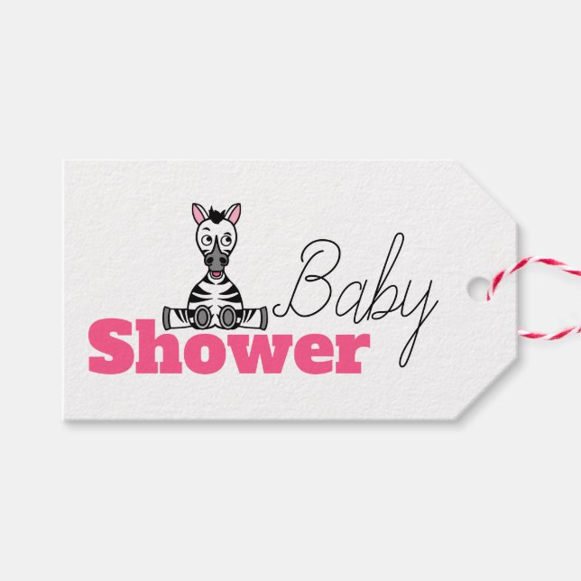 Baby Zebra, Babydusche Geschenkanhänger (Vorderseite (Horizontal))