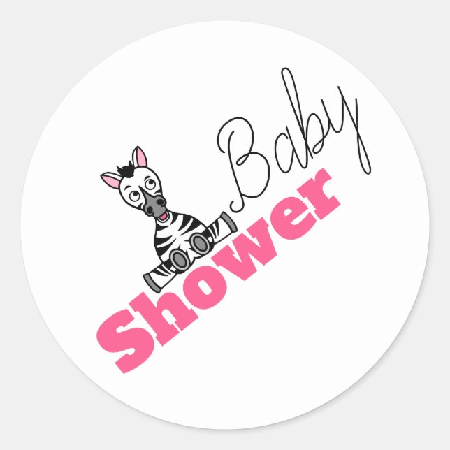 Baby Zebra, Babydusche Runder Aufkleber (Vorderseite)