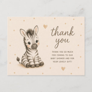 Baby-Zebra-Fohlen-Baby-Shower-Dankeschön Postkarte