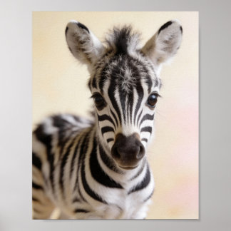 Baby-Zebra-Fohlen-Kinderzimmer-Wandkunst Poster