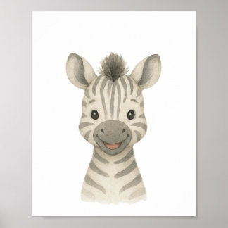Baby Zebra Gender Neutral Safari Kinderzimmer Post Poster