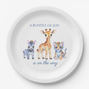 Baby Zebra Giraffe und Tiger Pappteller