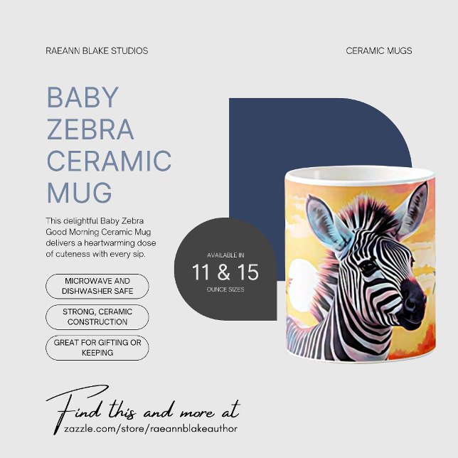 Baby Zebra Good Morning Keramik Tasse (Von Creator hochgeladen)
