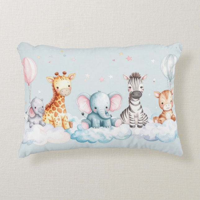 Baby Zebra mit all seinen Freunden Dekokissen (Vorderseite)