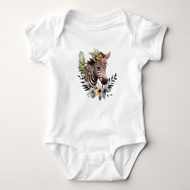 Baby Zebra mit dem Tod von Blume Baby Strampler (Vorderseite)