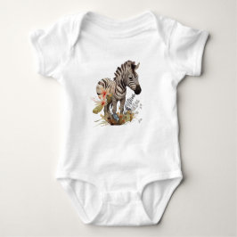 Baby Zebra mit vielen Blume Strampler