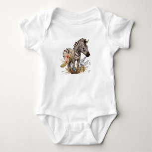 Baby Zebra mit vielen Blume Strampler