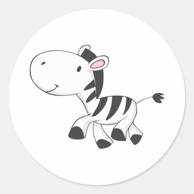 Baby Zebra Runder Aufkleber (Vorderseite)