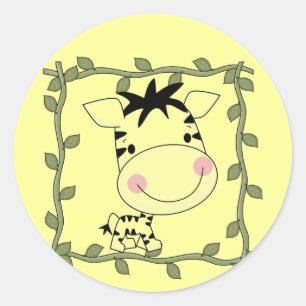 Baby Zebra T - Shirt und Geschenke Runder Aufkleber
