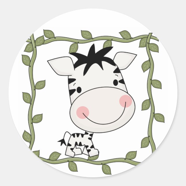 Baby Zebra T - Shirt und Geschenke Runder Aufkleber (Vorderseite)
