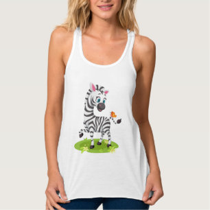 Baby Zebra Zeichnend Spielen mit Schmetterling-239 Tank Top