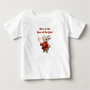 Baby-Ziege mit Wunderkerzen Baby-T-Shirt Baby T-shirt