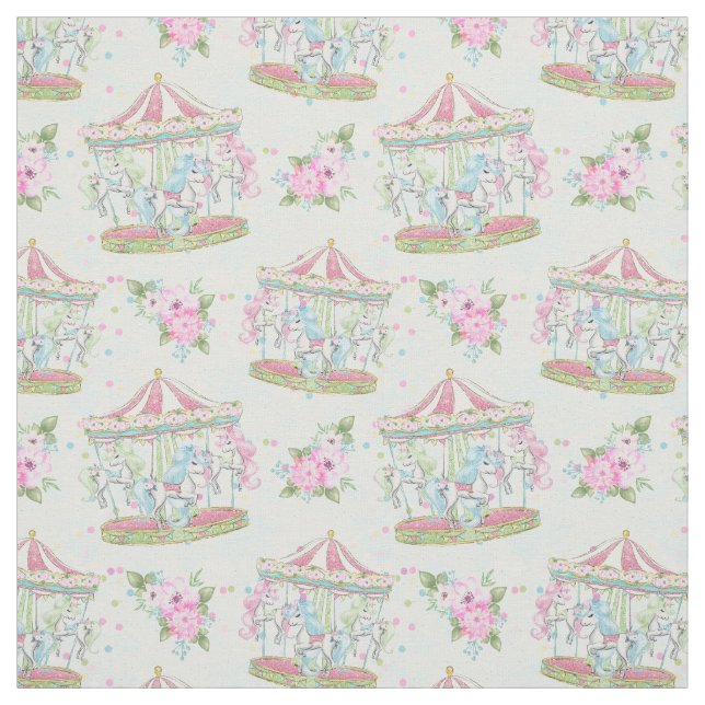 Baby-Zirkus-Karussell-Pony-Gewebe Stoff (Muster)