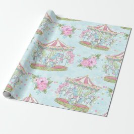 Baby-Zirkus-Thema-Karussell-Ponys Geschenkpapier
