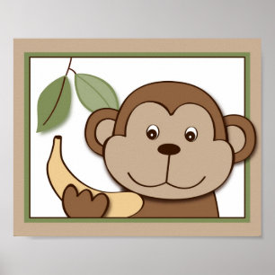 Baby Zoo Affe Jungle Tiermauer Art Print 8X10 Poster