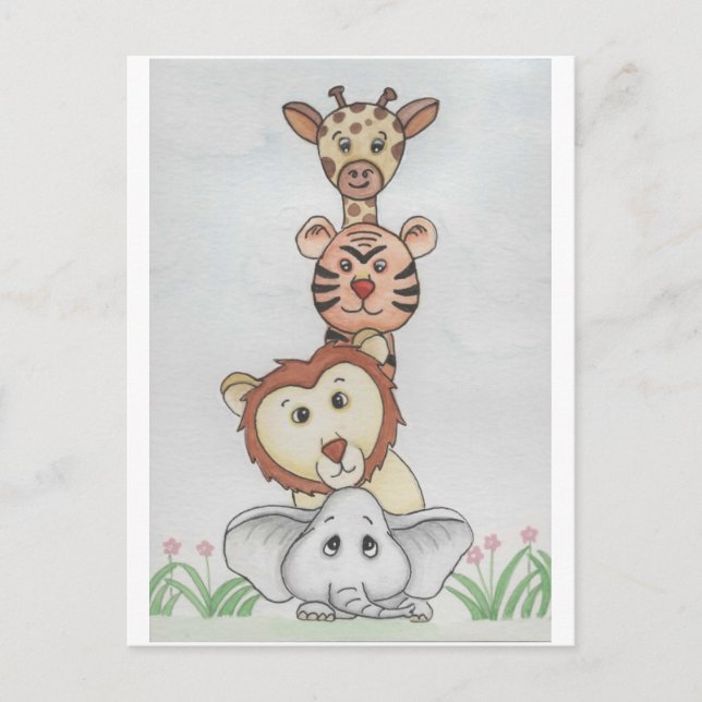 Baby Zoo Animals Postkarte (Vorderseite)