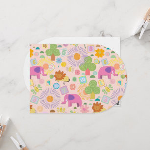 Baby-Zoo-Geschenkpapier Einladung