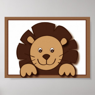 Baby Zoo Lion Jungle Tiermauer 12x18 Poster