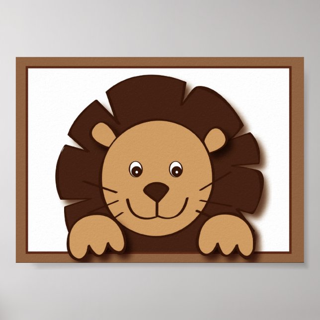 Baby Zoo Lion Jungle Tiermauer 12x18 Poster (Vorne)