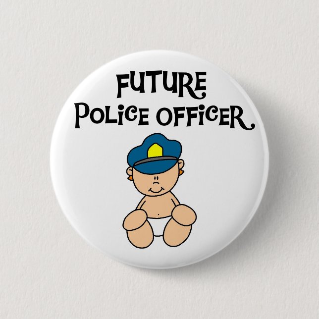 Baby-Zukunft-Polizeibeamte Button (Vorderseite)