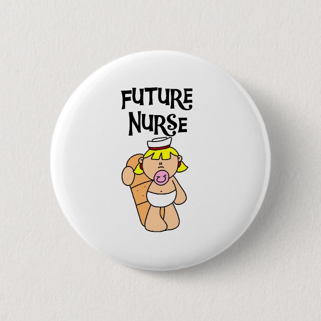 Baby-zukünftige Krankenschwester Button (Vorderseite)