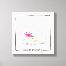 Baby-Zwergflusspferd-Prinzessin-Wandleinwand