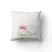 Baby-Zwergflusspferd-Prinzessin-Wurfkissen
