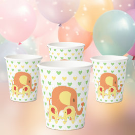 Baby-Zwillinge-Elefanten-Baby-Party  Pappbecher