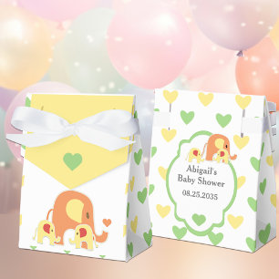 Baby-Zwillinge-Elefanten-Geschenkbox zur Babyparty Geschenkschachtel