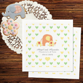 Baby-Zwillinge-Elefanten-Thema-Baby-Shower-Serviet Serviette