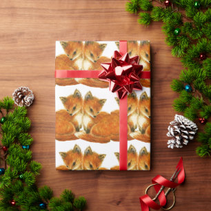 Baby Zwillinge Füchse Geschenkpapier