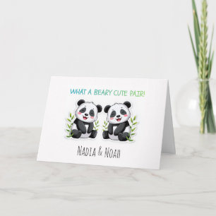 Baby-Zwillinge, Panda-Bär, individuelle Zwillinge Karte