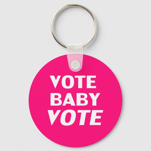 Babyabstimmung - heißrosa, magenta, fuchsienweiß schlüsselanhänger (Vorderseite)