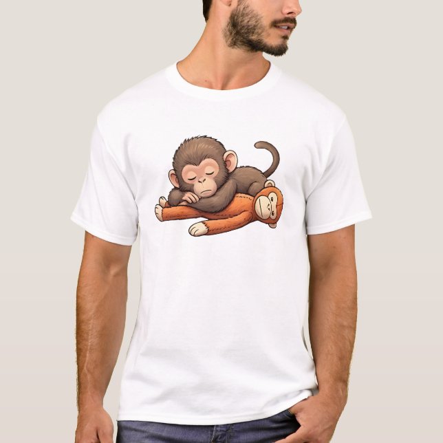 Babyäffchen-Schlag-Design T-Shirt (Vorderseite)