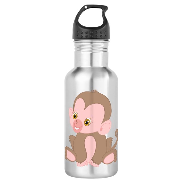 Babyaffe lächeln edelstahlflasche (Vorderseite)