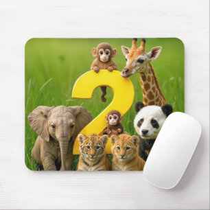 Babyafrikanische Tiere mit einer Zwei Mousepad