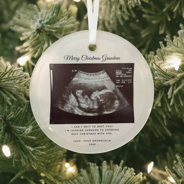 Babyankündigung Oma Christmas Keepake Ornament Aus Glas (InSitu)