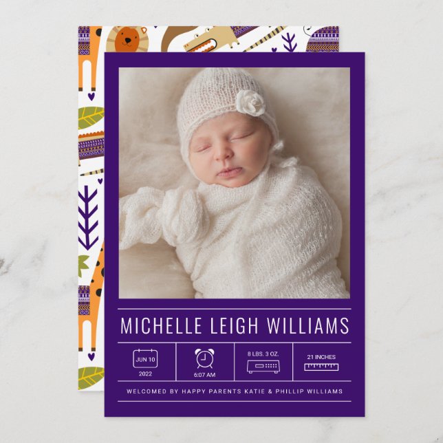 BABYANMELDUNG Fügen Sie Ihr Foto hinzu (Vorne/Hinten)