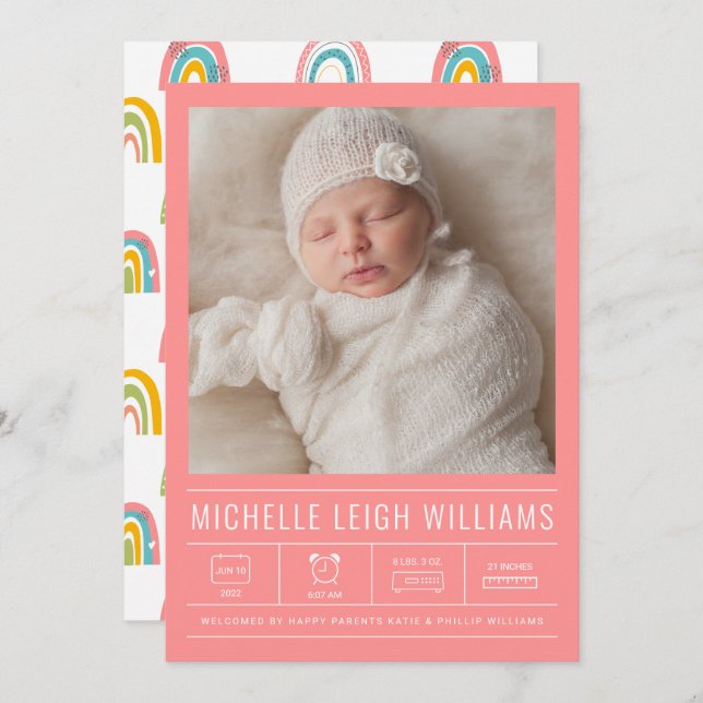 BABYANMELDUNG Fügen Sie Ihr Foto hinzu (Vorne/Hinten)