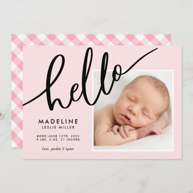 BABYANMELDUNG Fügen Sie Ihr Foto hinzu (Vorne/Hinten)